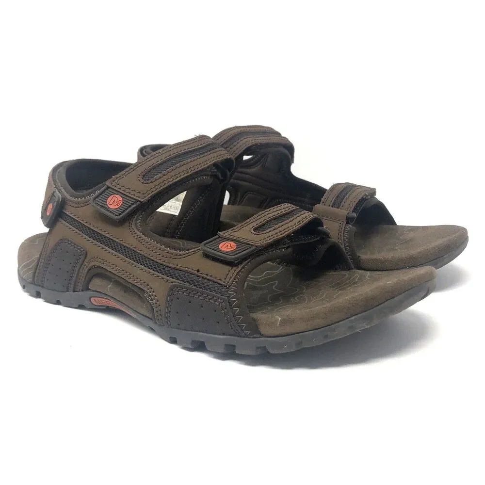 MERRELL Sandspur Oak Sport Sandals Mens Size 13 Dark Earth Brown Outdoors Trail